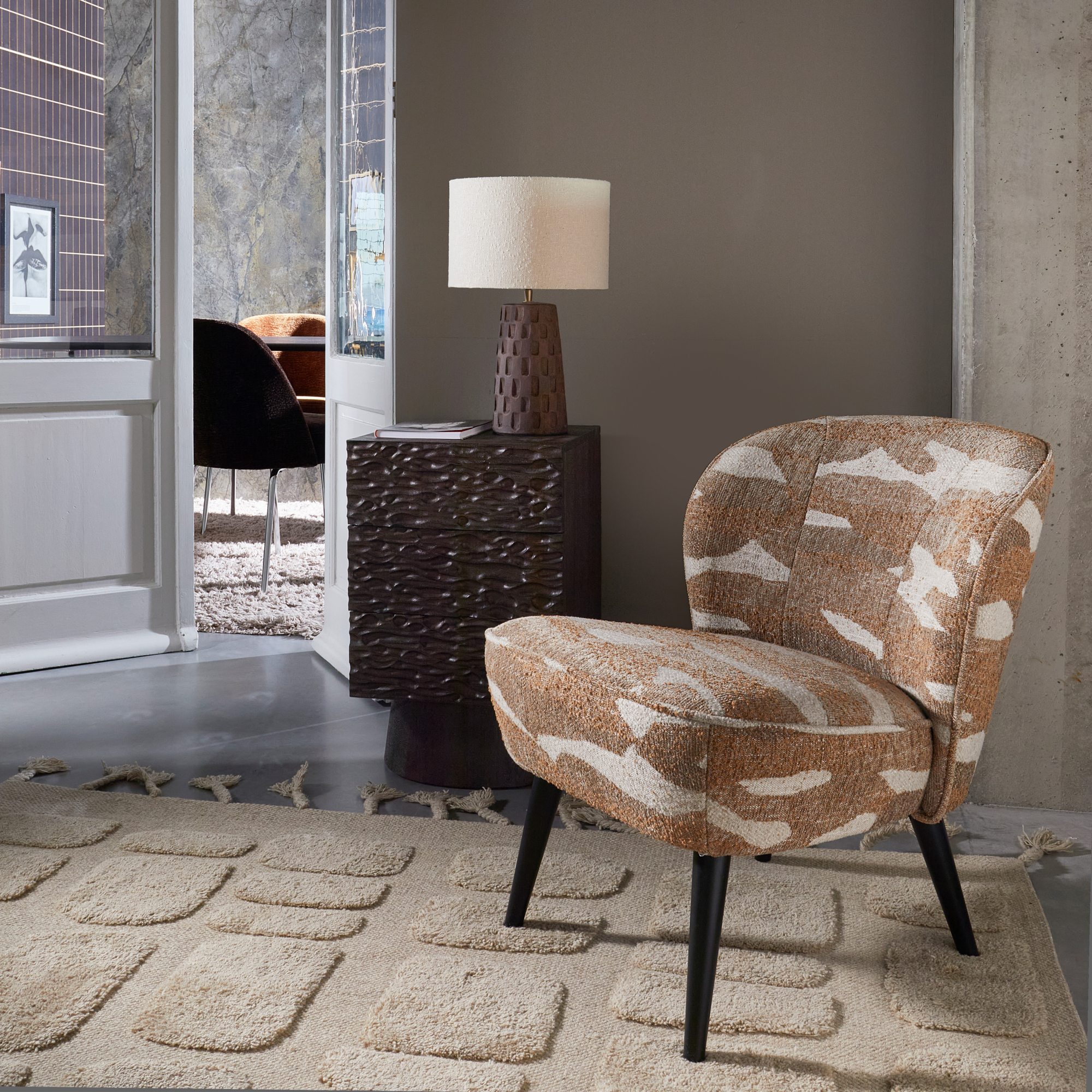 Fauteuil Sara Sara Fauteuil - Fluweel - Oker
