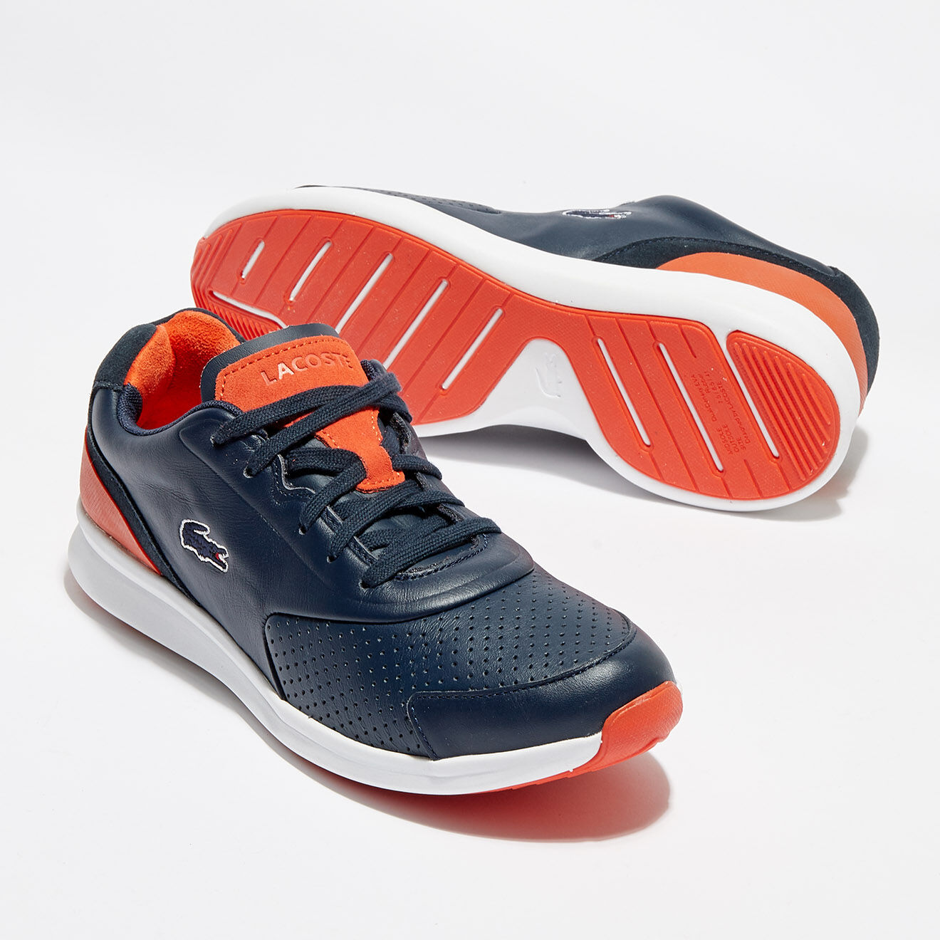 Lacoste Baskets en Cuir Ltr.01 317 1 bleu marine/rouge