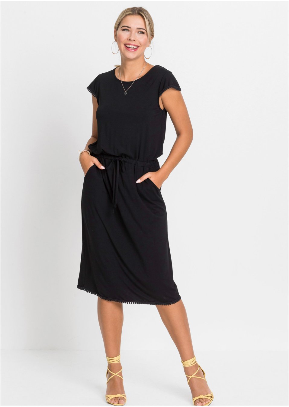 Robe midi en jersey en viscose