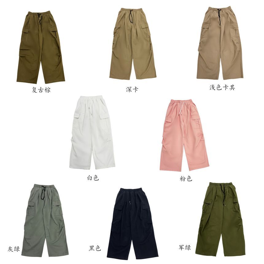 2DAWGS - Cargobroek met elastische taille en wijde pijpen