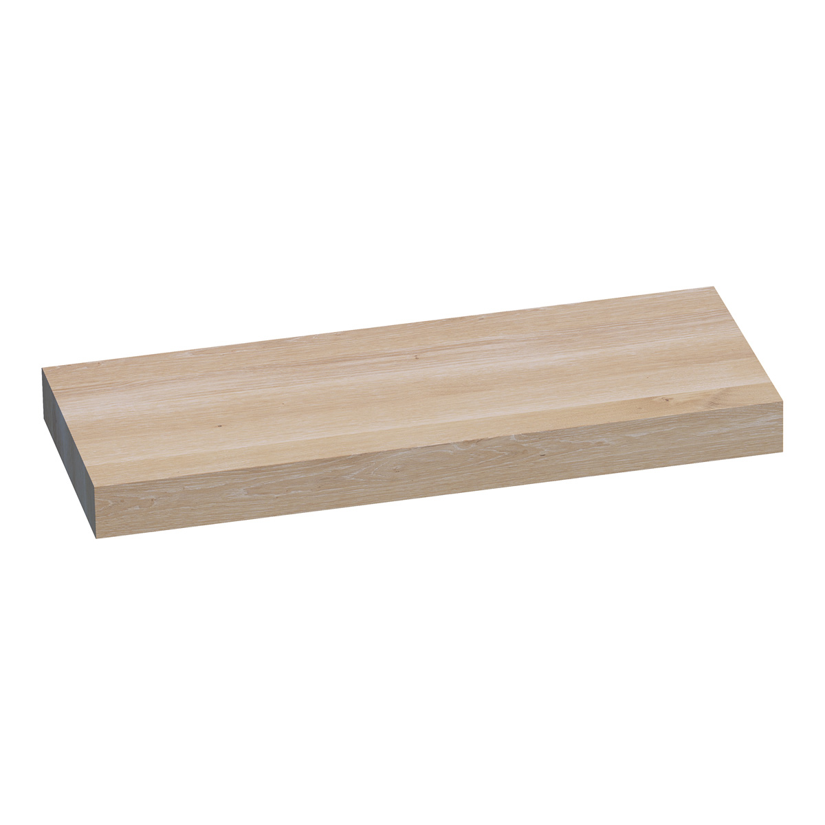 Brauer Creek vrijhangend wastafelblad 120cm lamellen eiken wit