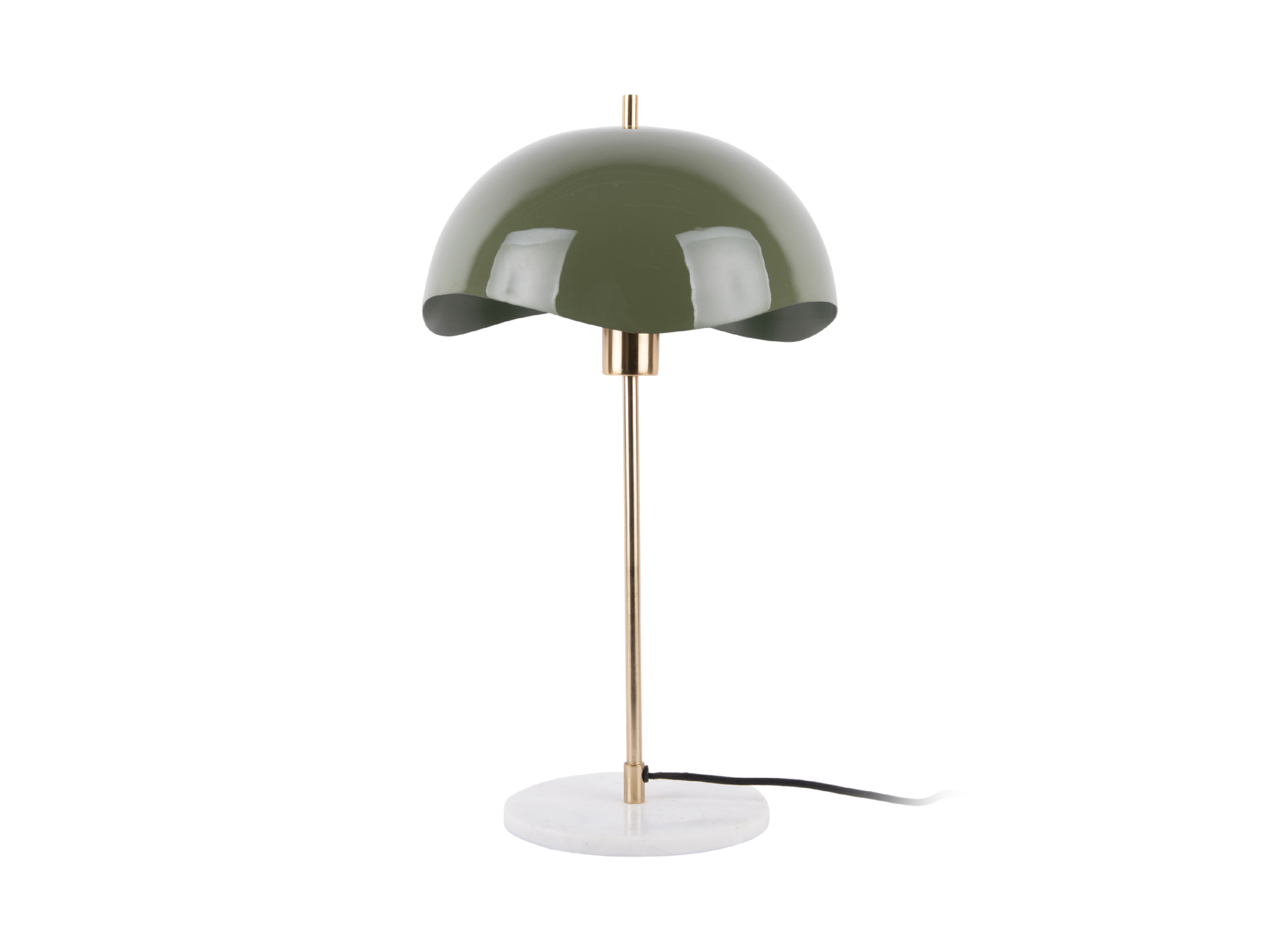 Table lamp Waved Dome enamel jungle green