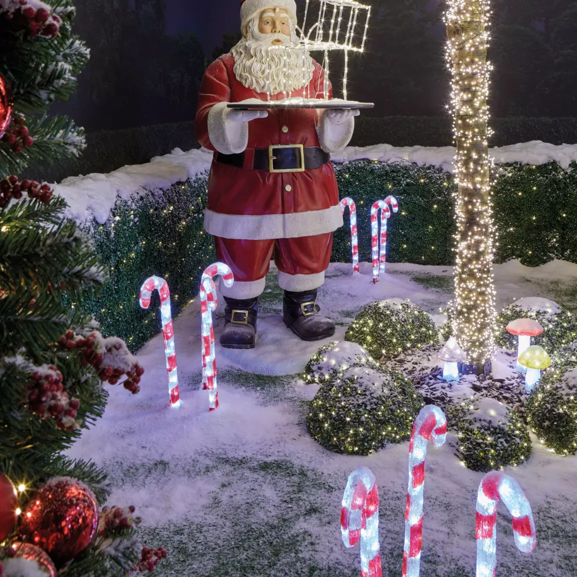 Lot de 3 sucres d'orge lumineux 90 LED (H60 cm) Blanc froid
