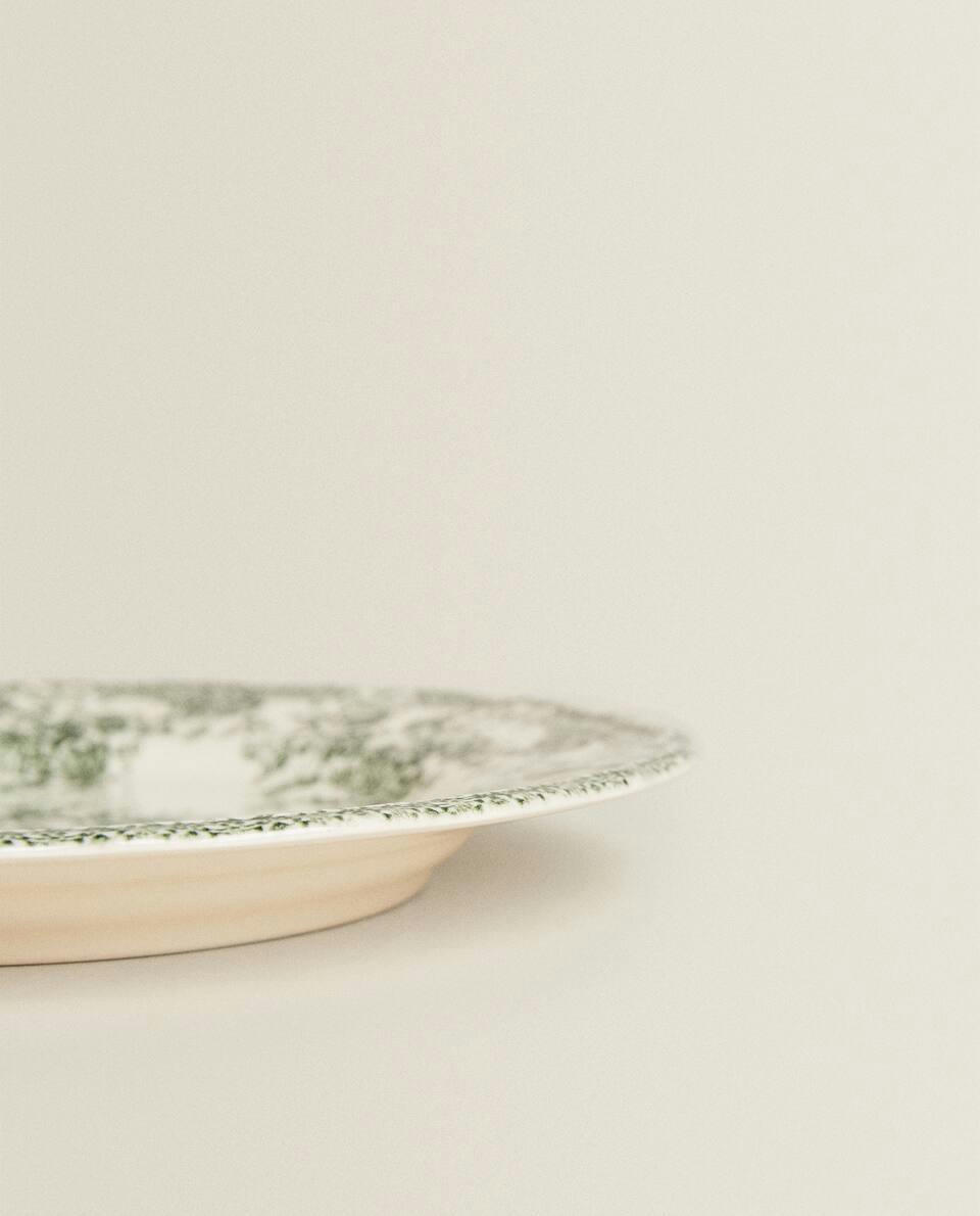 PRATO DE JANTAR DE CERÂMICA COM DETALHES FLORAL