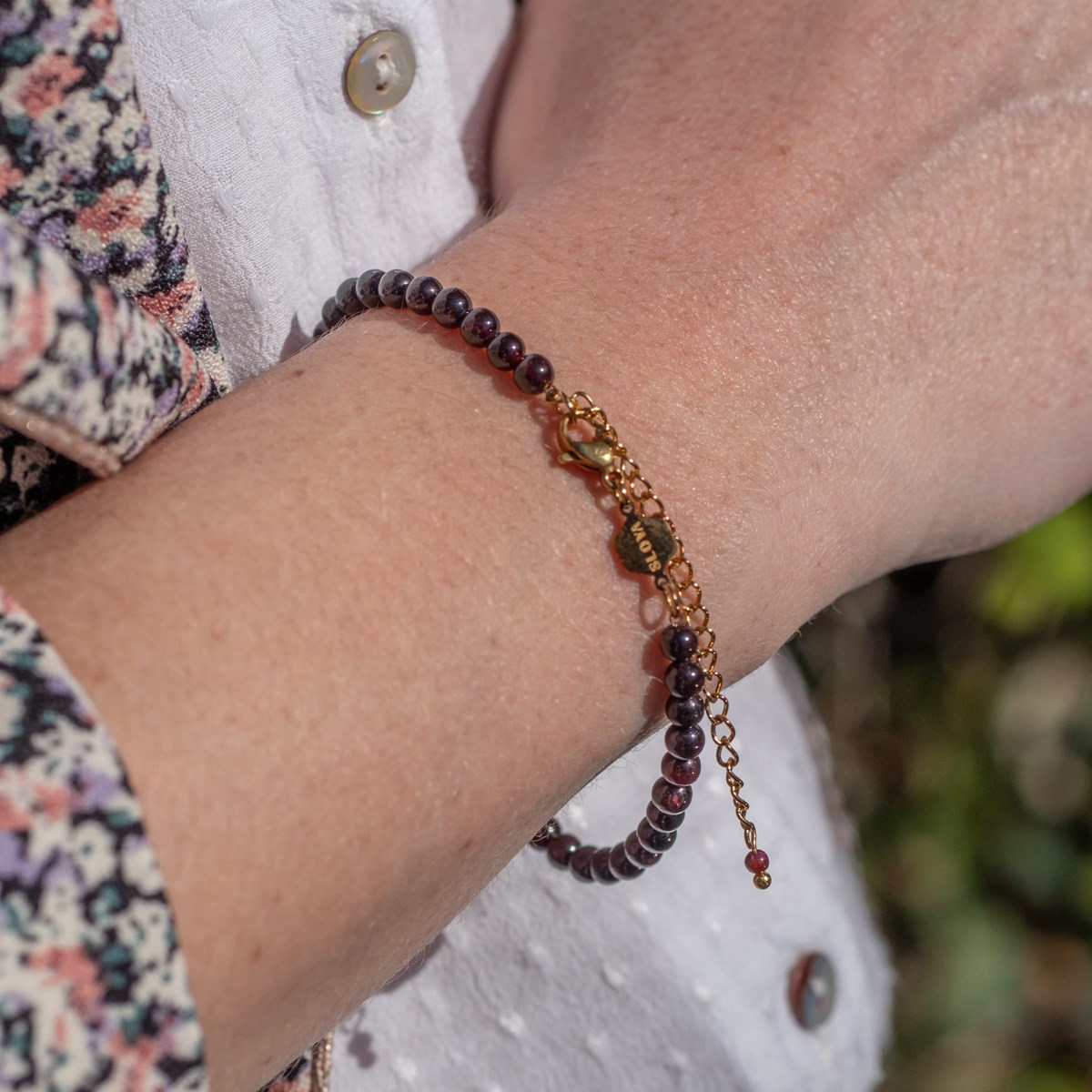 Collier, bracelet et boucles d'oreilles Serena en pierres Grenat