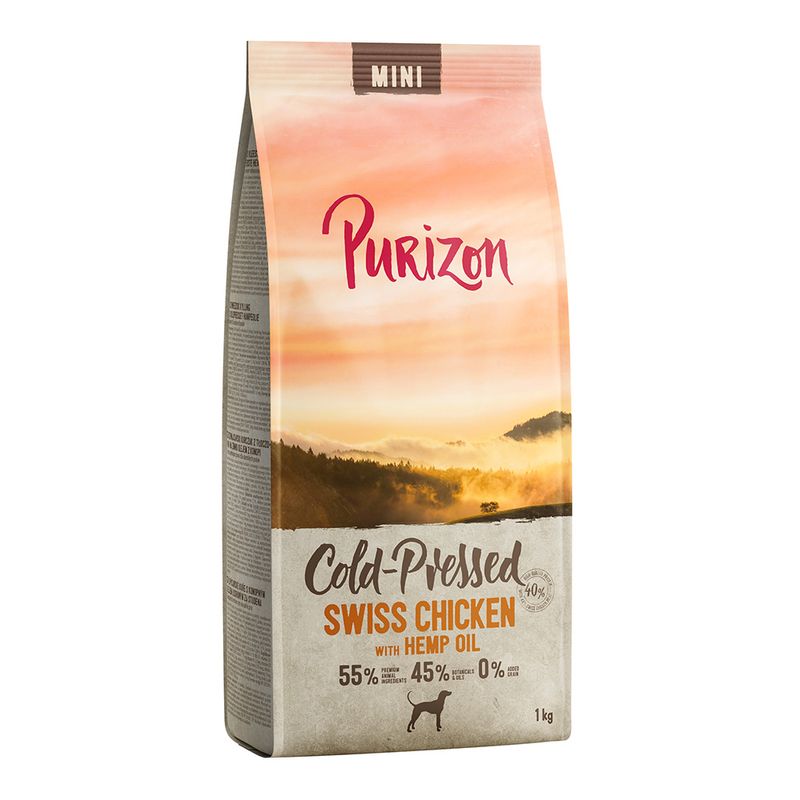 Purizon Coldpressed Mini poulet suisse, huile de chanvre ✓ pas cher