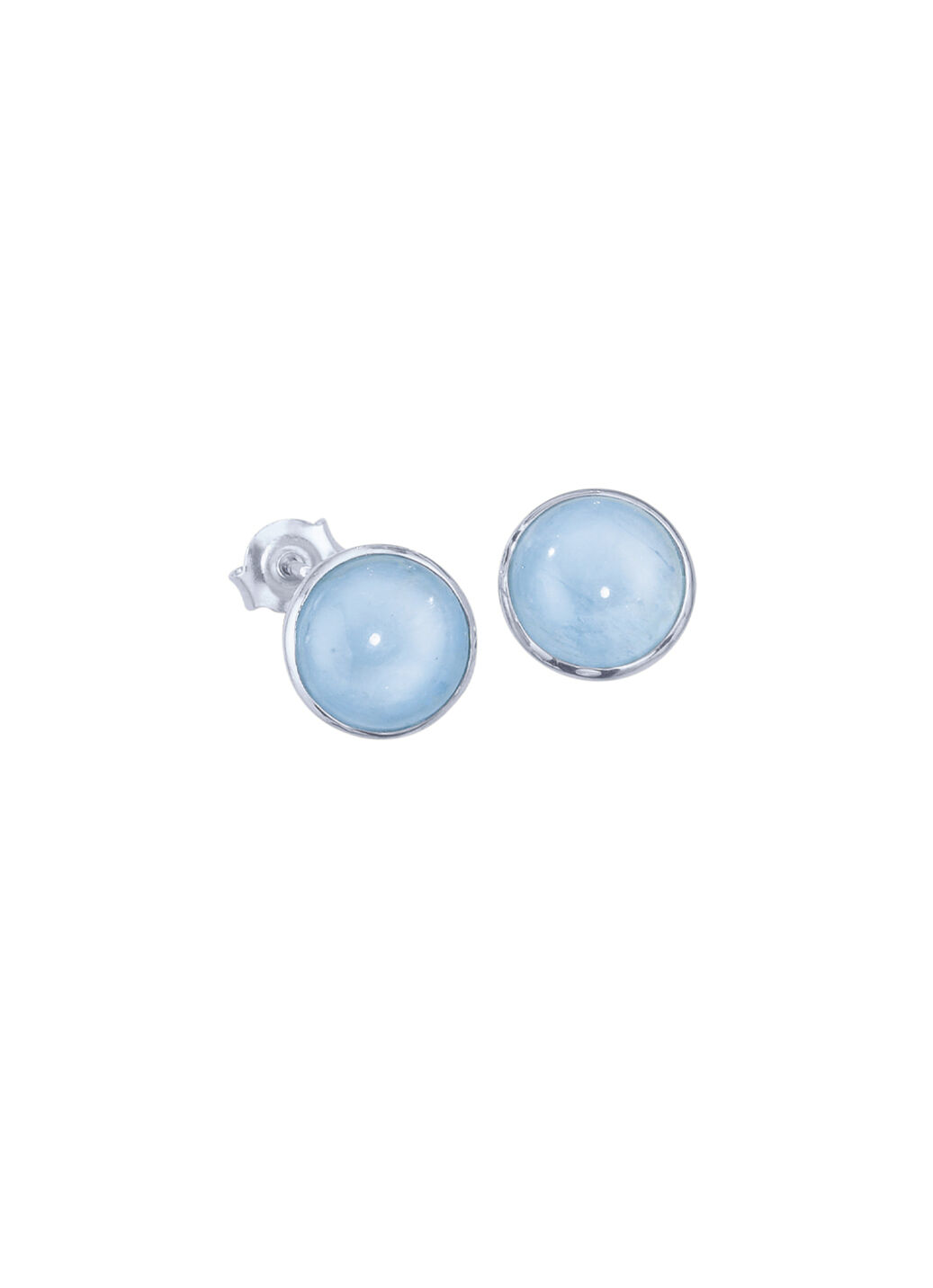 Ohrstecker mit echt Milky-Aquamarin