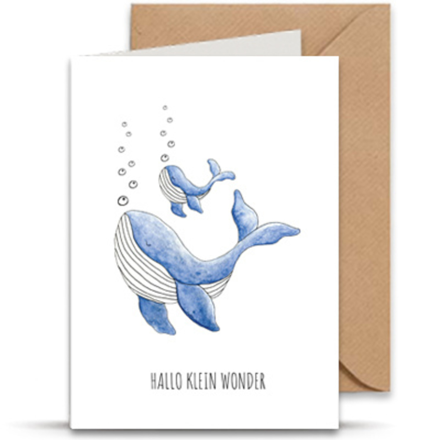 Juulz | Kaart | Hallo klein wonder walvis | Blauw