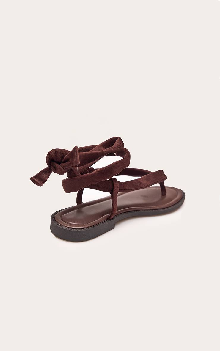 Chocolat Sandales Tongs À Lanières Tubulaires En Synthétique