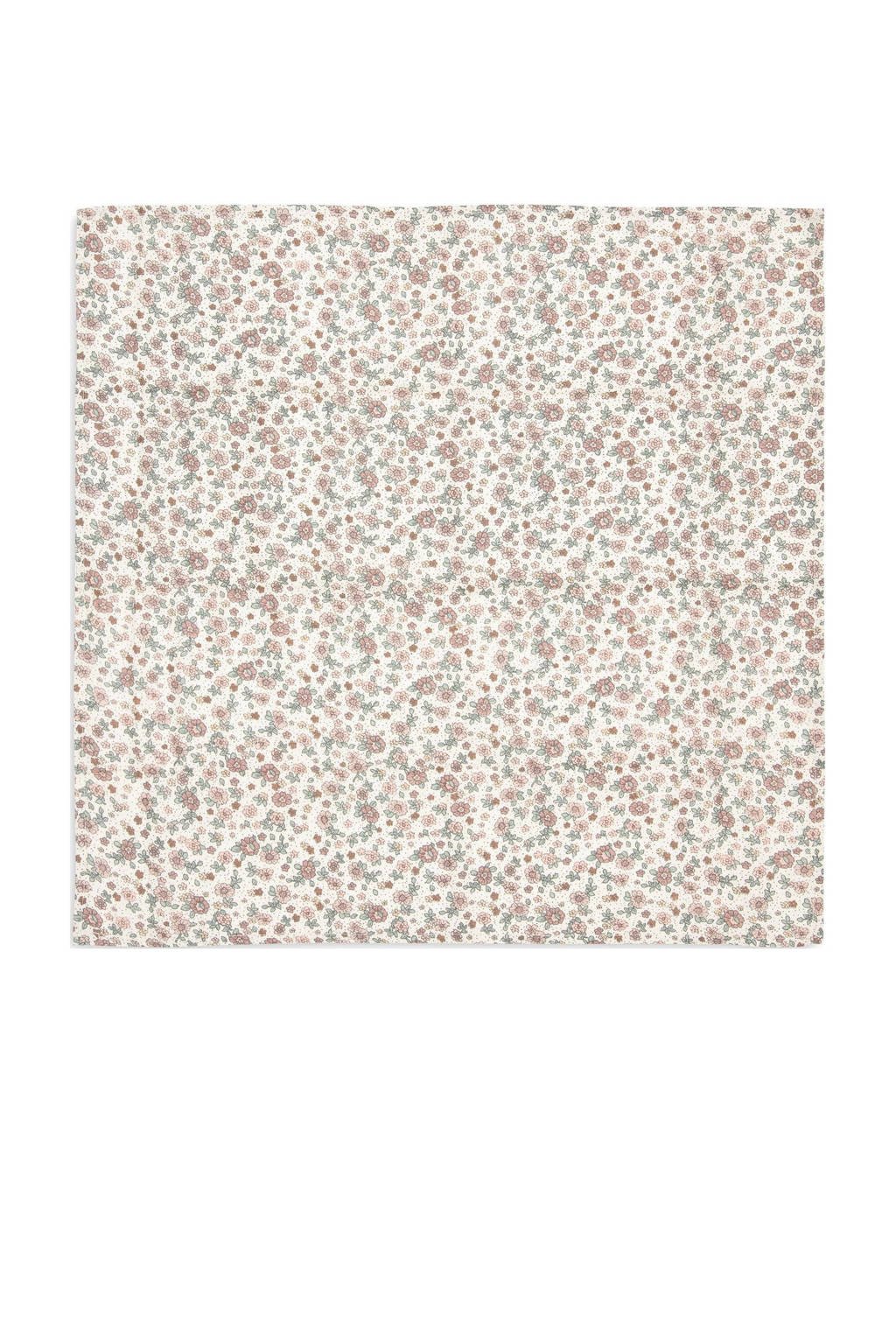 hydrofiele doek small 70x70cm Retro Flowers - set van 3 oatmeal
