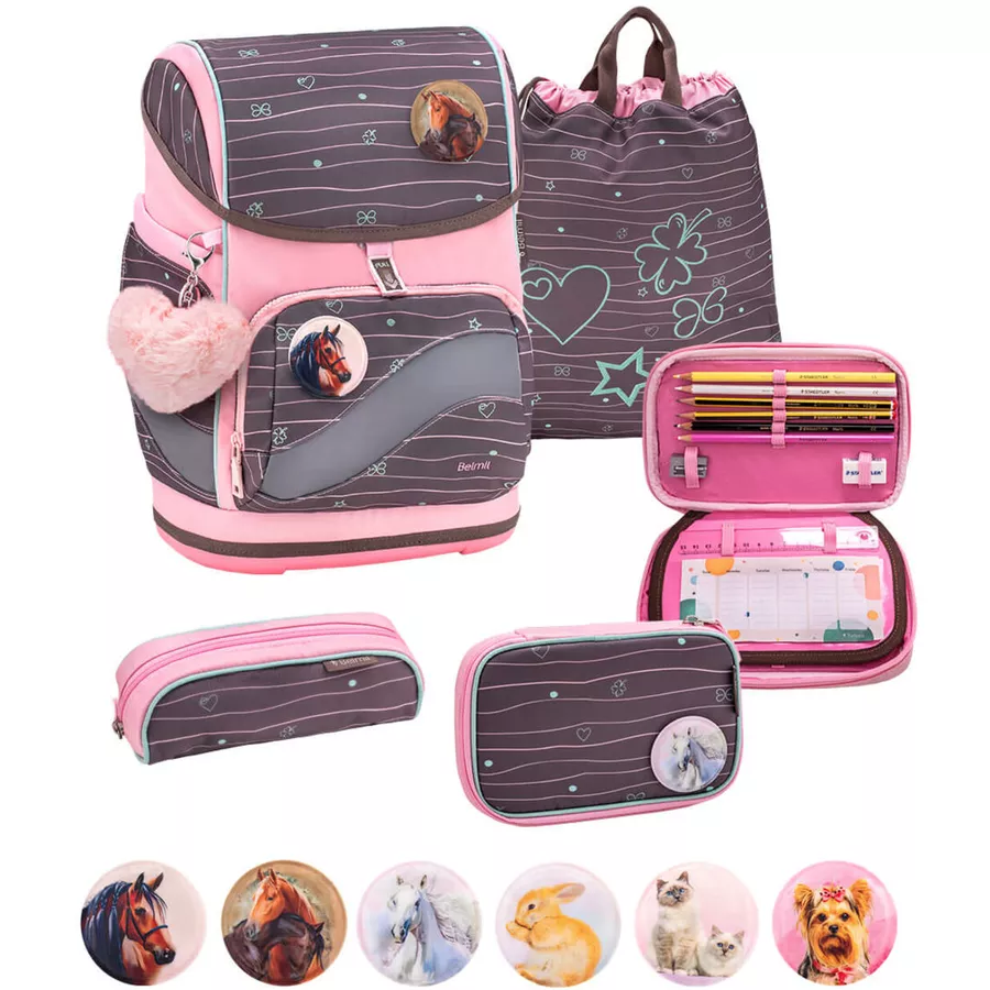 Belmil Schulranzen Premium Smarty Plus Set 5-teilig Mint