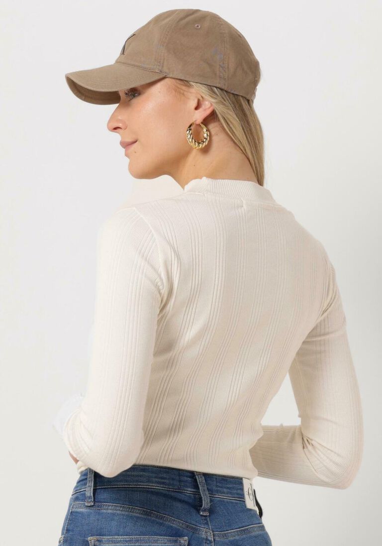 CALVIN KLEIN gebroken wit calvin klein  badge rib long sleeve