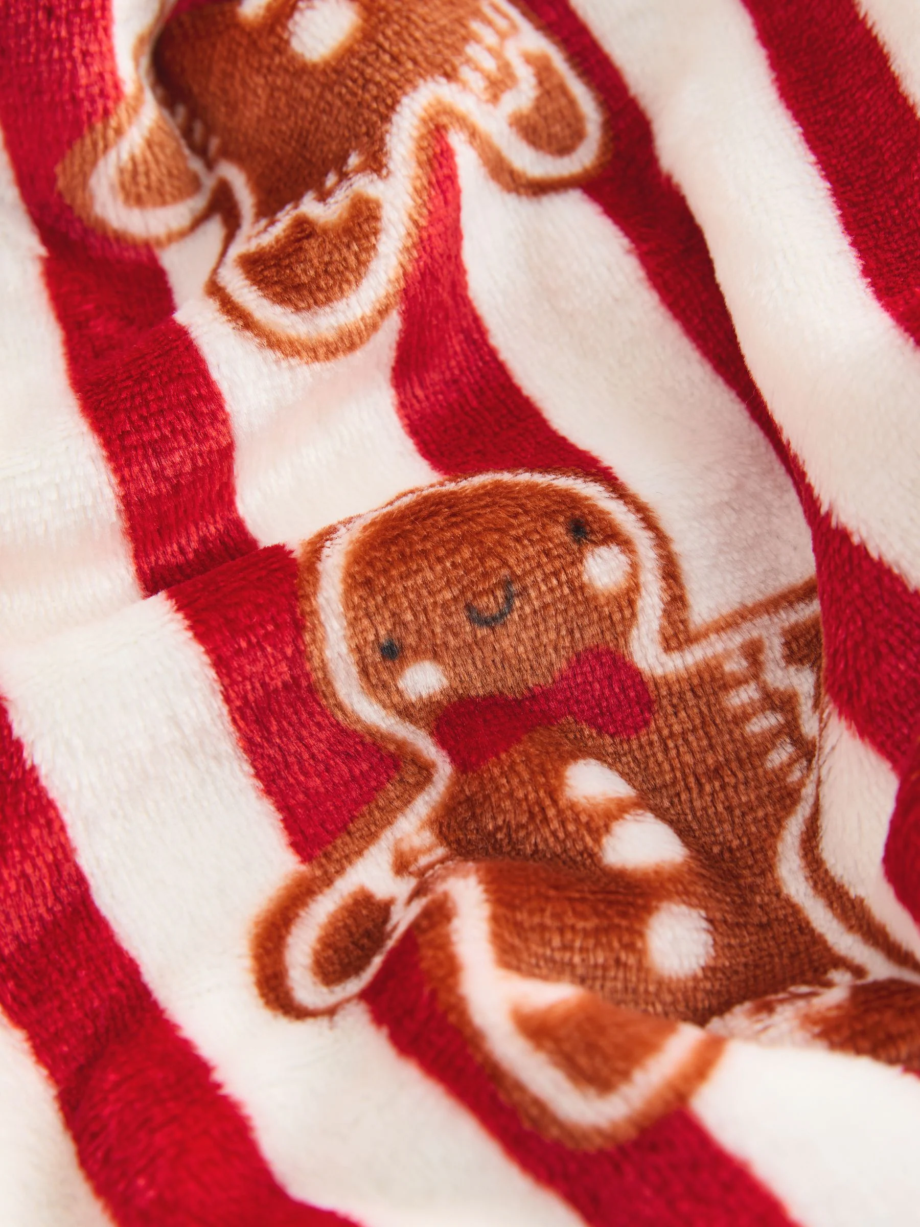 Rood met peperkoekprint - Bijpassende Familie Kerstmis Behaaglijke Fleece Badjas