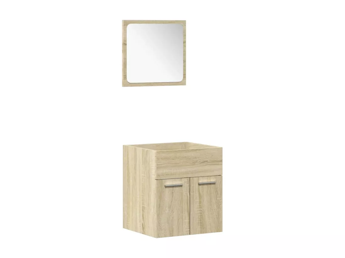 Ensemble de meubles de salle de bain 4 pcs chêne sonoma