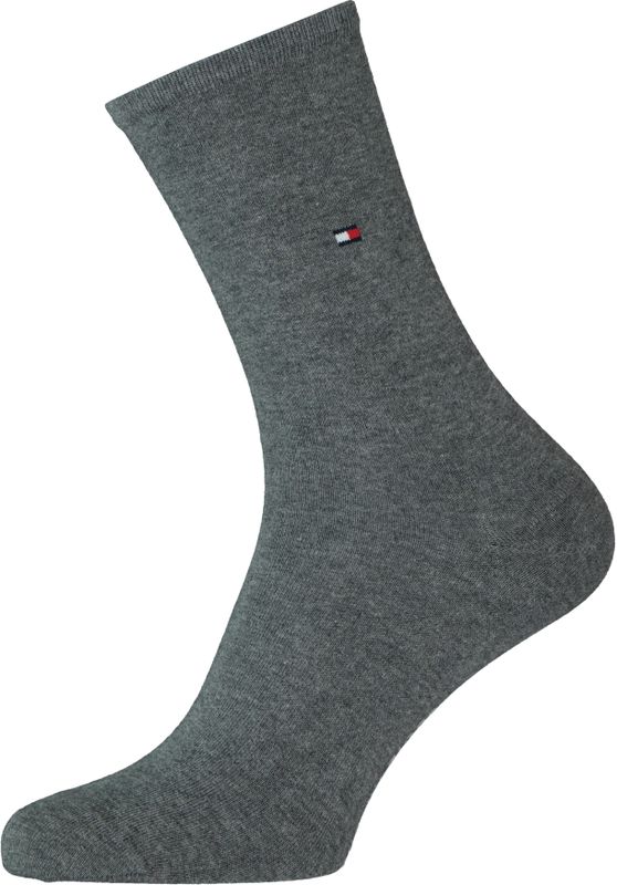 Tommy Hilfiger - Check - Sportsokken - Midden Grijs en Zwart - 2-pack