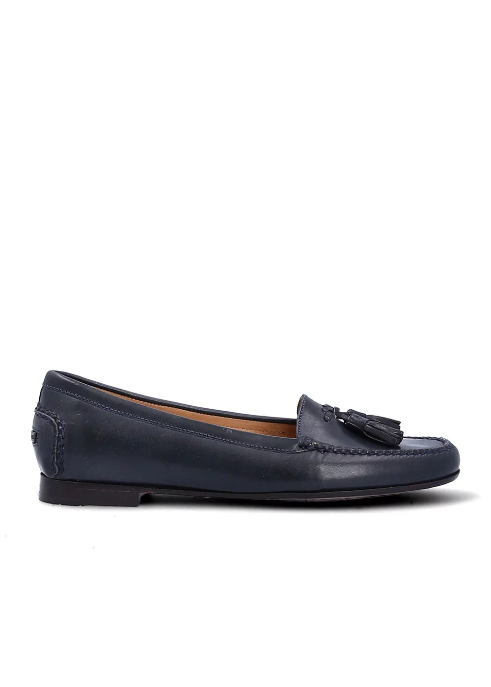 MOCASSIN BI TASSEL CUIR  MARINE