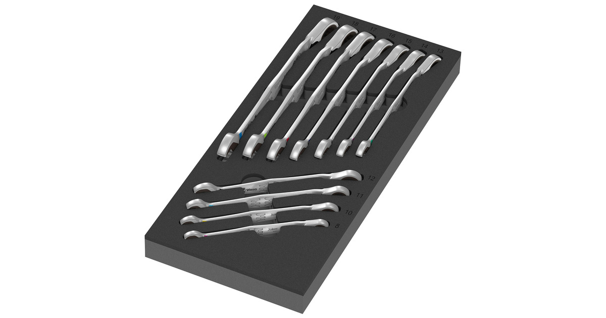 Wera9733 Schuimrubberen inzetstuk met 6001 Joker Switch Set 1, 11‑delig moersleutel  (Zwart/grijs)