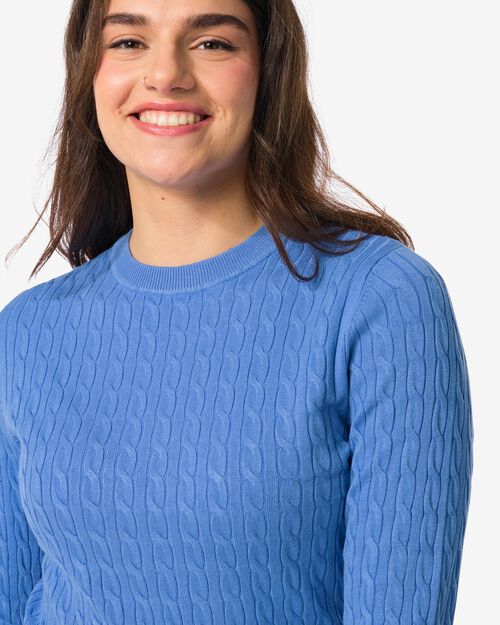 pull maillé Louisa pour femmes  bleu