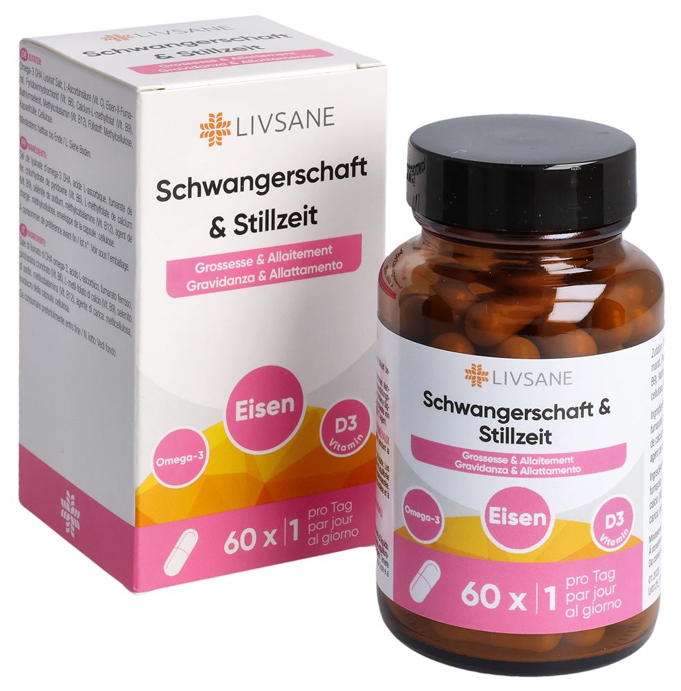 LIVSANE Schwangerschaft & Stillzeit<br>60 Stück, Glas, Kapsel