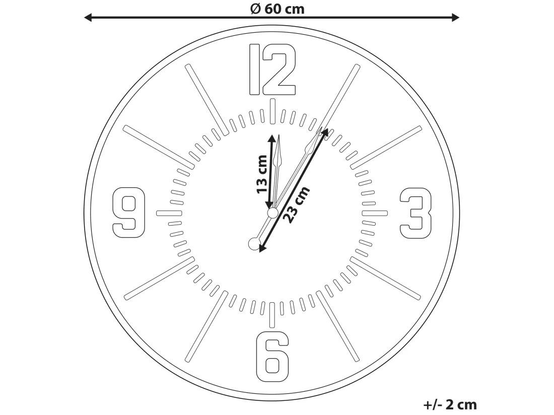 Horloge murale DOLE 60 cm Marron clair