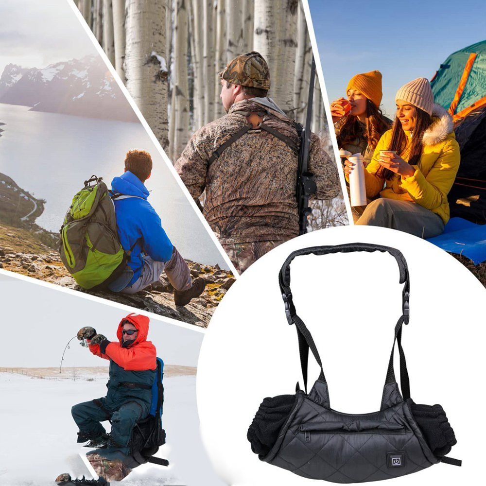 Beheizbarer Winter Handwärmer USB Handmuff mit Tragegurt - Schwarz