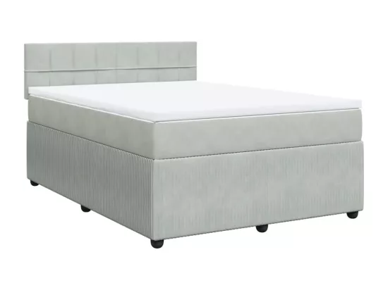 Sommier à lattes de lit et matelas Gris clair 160x200cm Velours