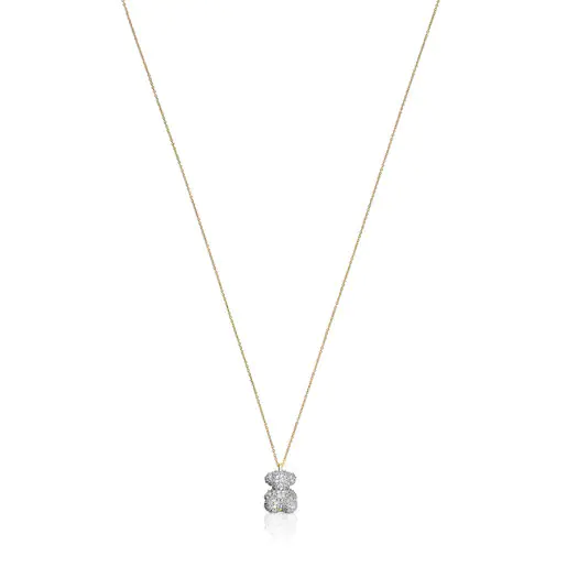 Colar Bold Bear com diamantes de 0,58 ct e ouro
