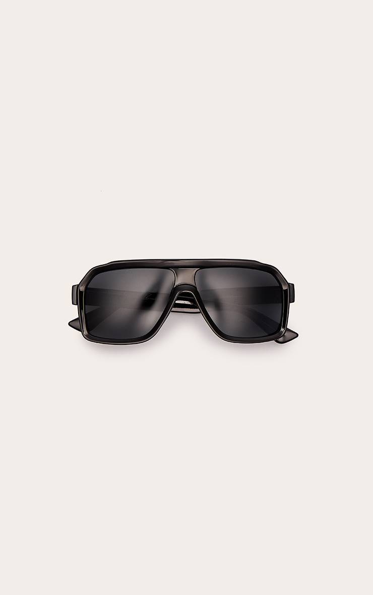 Noir Lunettes De Soleil Visière Surdimensionnées