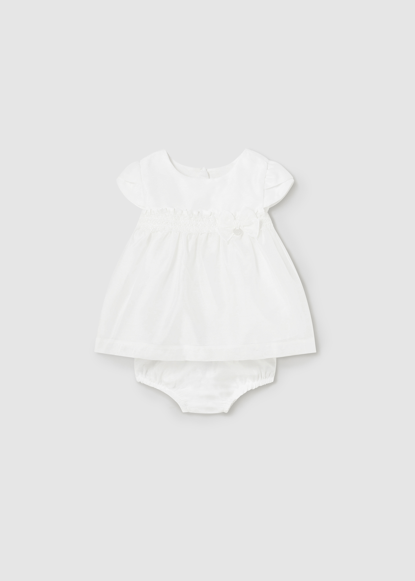 Vestido nude de chiffon com capa para fralda para recém-nascidos