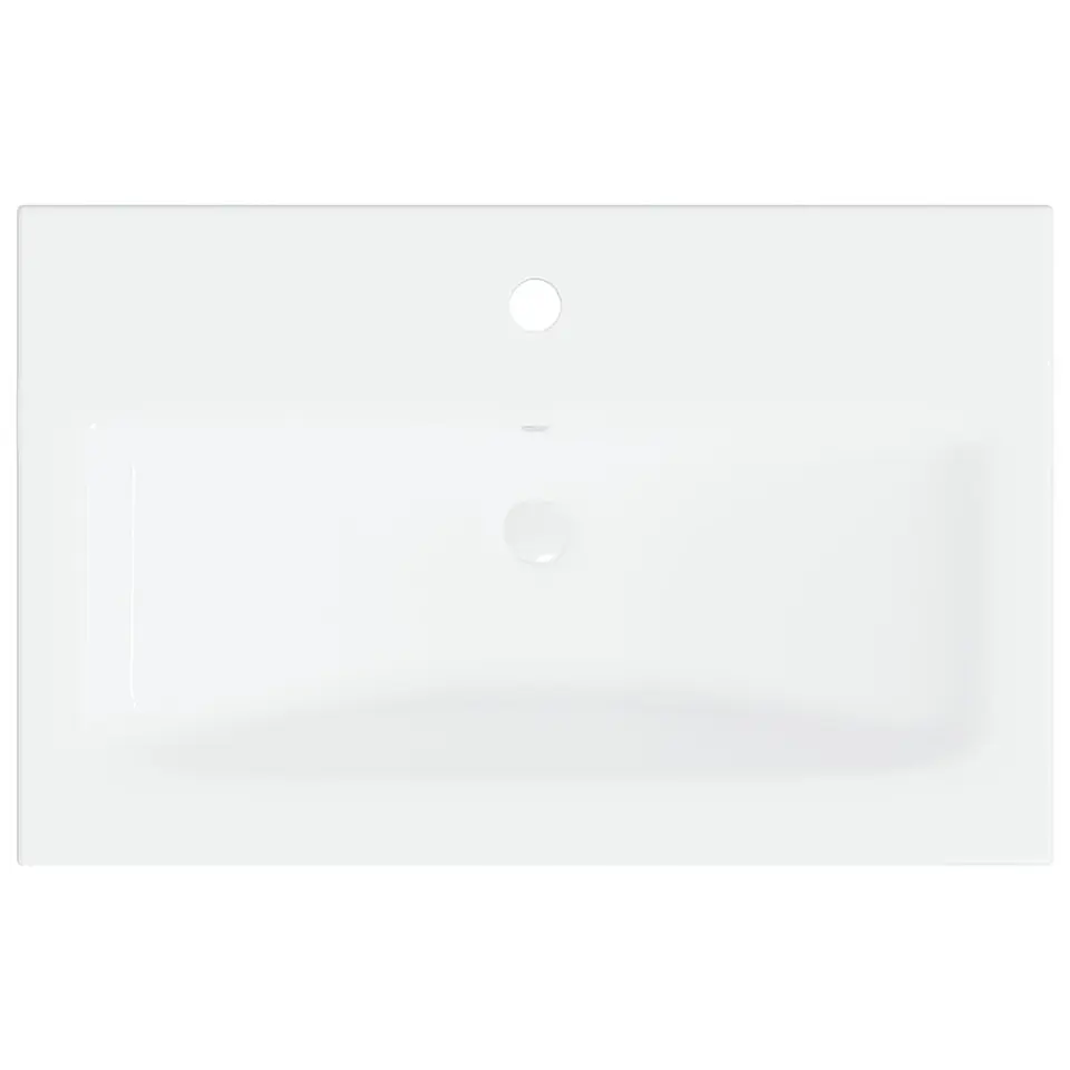 vidaXL - Wastafelkast En Wastafel - Zwart - Bewerkt hout - 60 x 38.5 x 46 cm