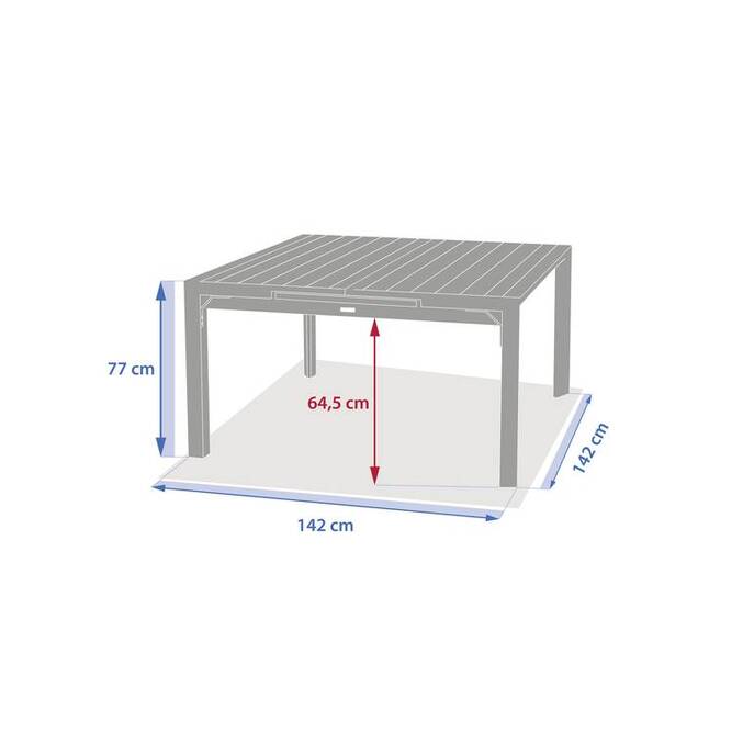 Table de jardin extensible rectangulaire EVASION Lin / Vert laurier