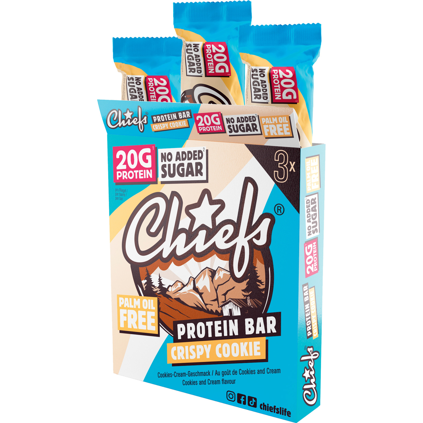 Chiefs Protein Bar Crispy Cookie 3 x 55 g