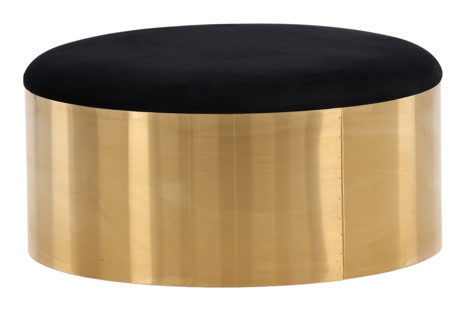 Shiny puff Sort og messing farget, ø75cm