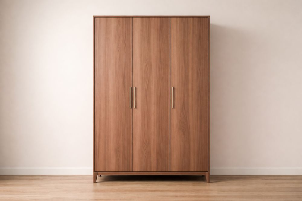 Kleiderschrank Holzfurnier mit Drehtüren 190x120x60cm Braun