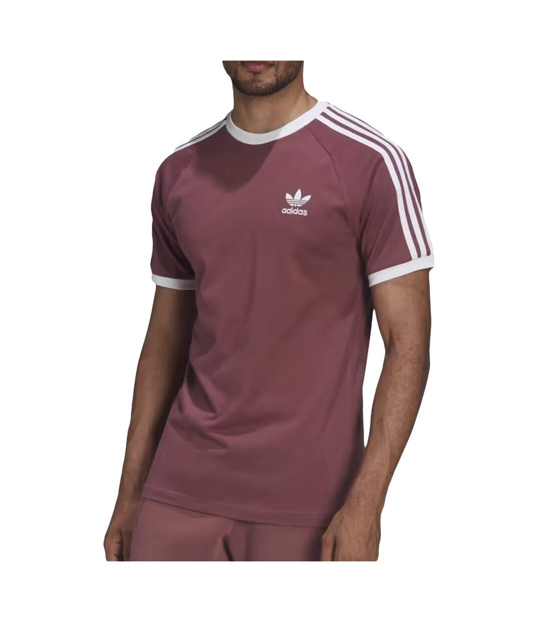 T-shirt Bordeaux Homme Adidas 3-stripes