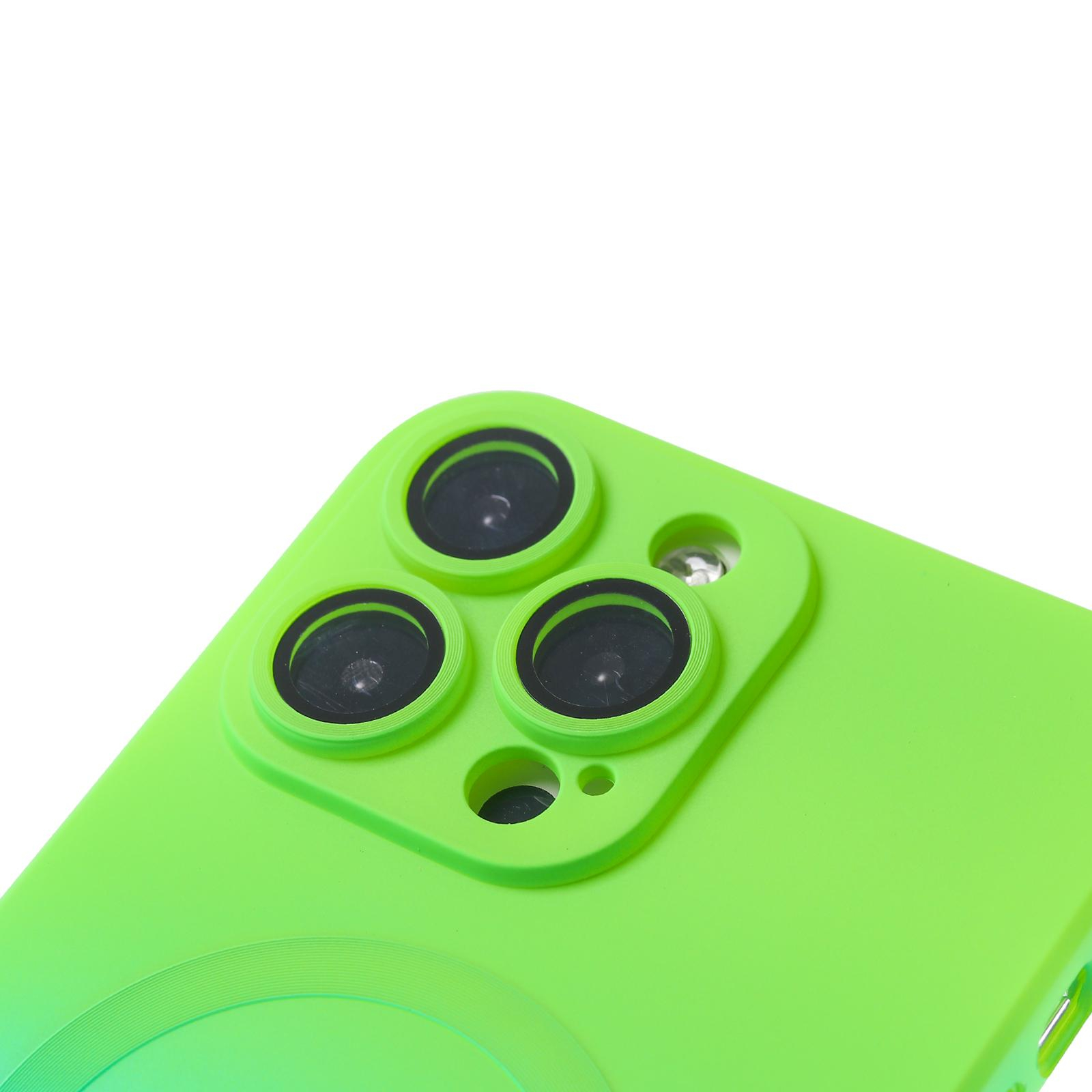 iPhone 13 Pro MagSafe Gummi Case Hülle Kameraglasschutz mit Farbverlauf - Grün / Blau