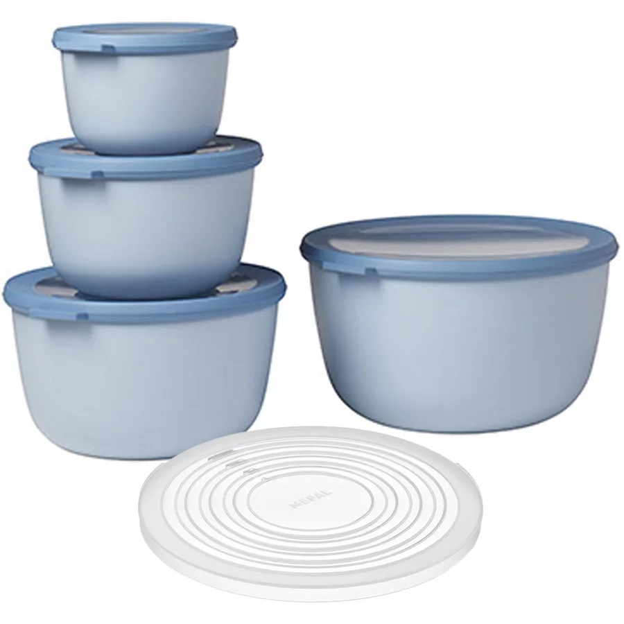 Mepal Multischüssel-Set mit Mikrowellendeckel Cirqula hellblau