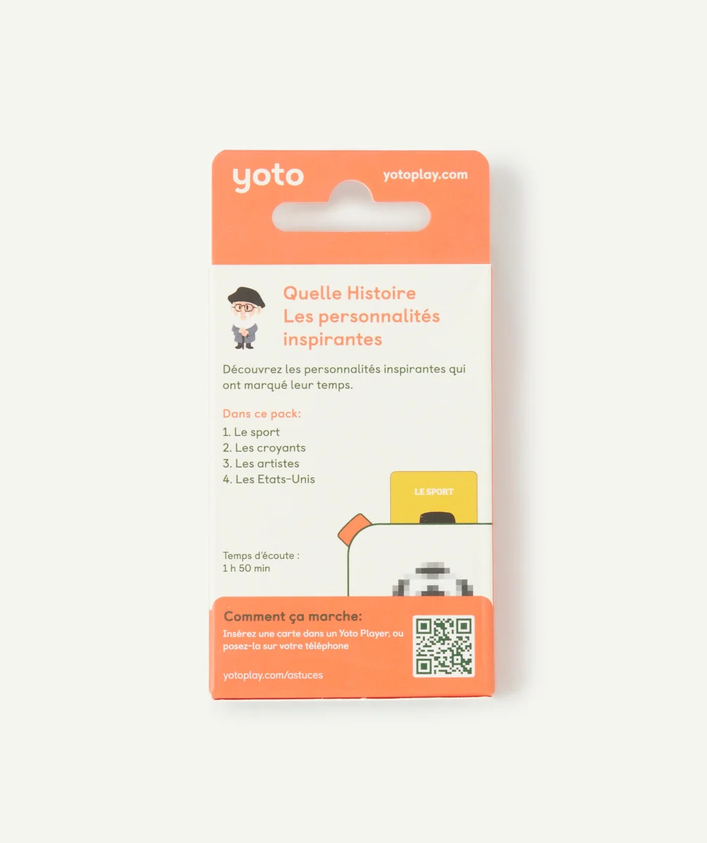 YOTOPACK DE 4 CARTES HISTOIRES AUDIO LES PERSONNALITÉS INSPIRANTES