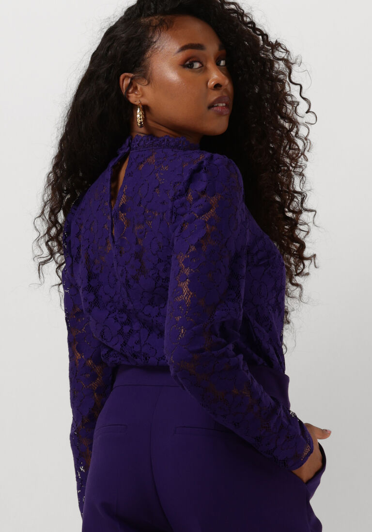 JANSEN AMSTERDAM paarse jansen amsterdam blouse lc199 blouse lace long sleeves