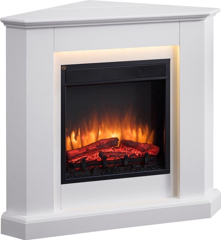 Elektrische Sfeerhaard Candela Wit 56.8 x 96.3 x 93 cm – 2000 Watt - Realistisch 3D vlammeneffect - Met afstandsbediening