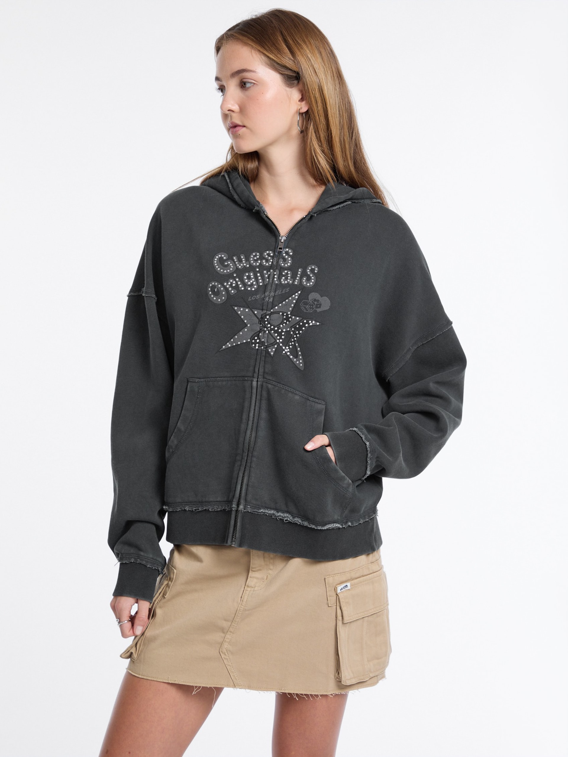 Moletom com Capuz GUESS Originals Star Strass