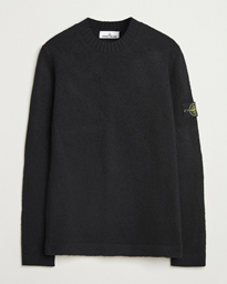 Stone Island Brushed Knitted Wool Crew Neck Grey Melange