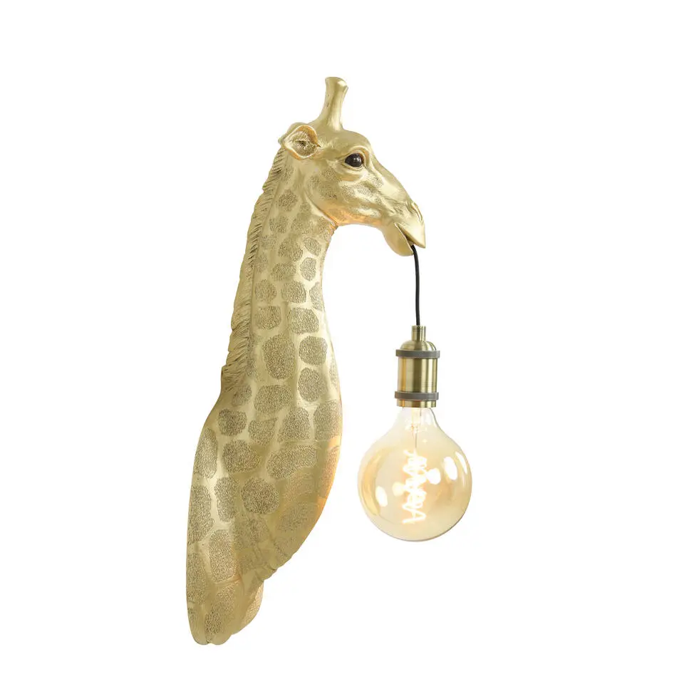 Wandlamp Giraffe - Goud - 20,5x19x61cm