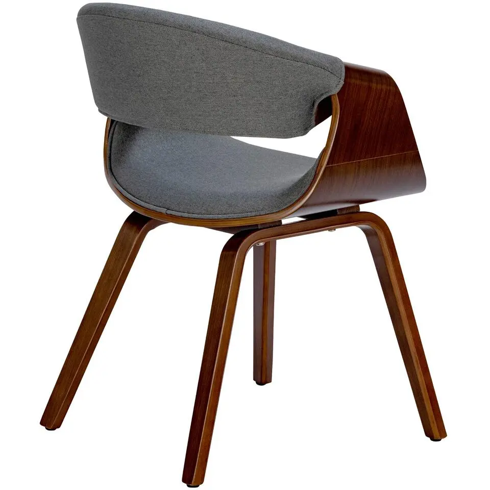 CLP Eetkamerstoel Foley walnoot Frame - Stof - walnoot/grijs