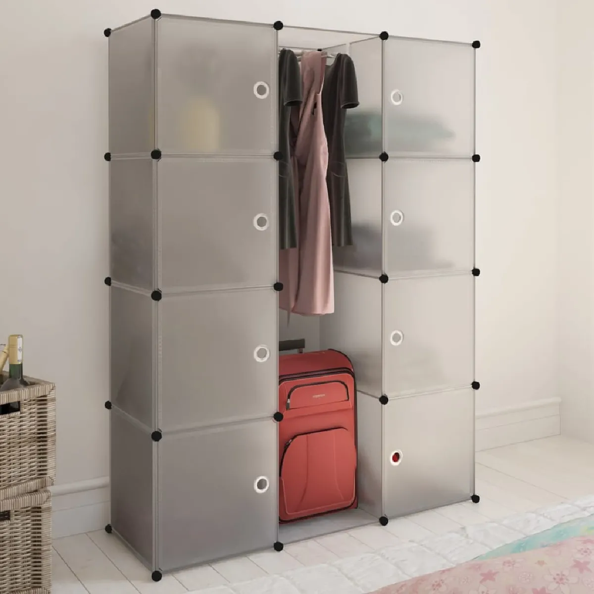 vidaXL Armoire modulaire 9 compartiments 109x36,5x143 cm blanc