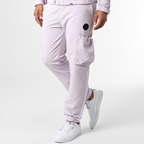 Ensemble Veste Zippée Et Pantalon Cargo Travis Violet Clair