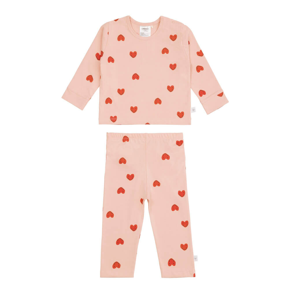Long Sleeve Set Heart peach rose, 86/92,
