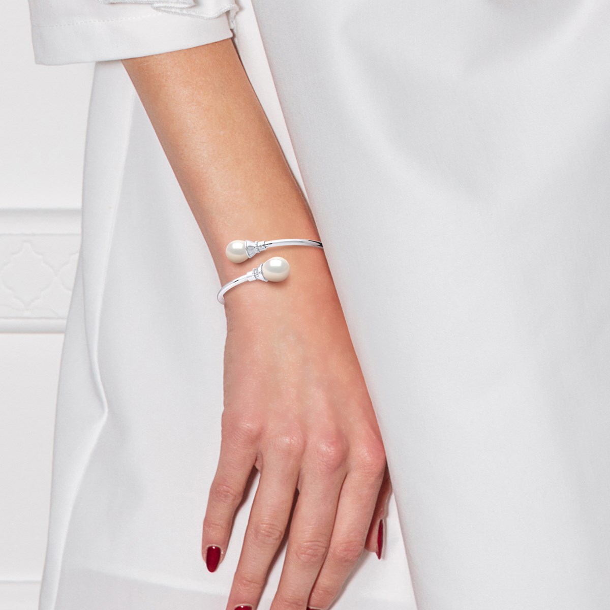 Bracelet TOI & MOI Perles d'Eau Douce 11-12 mm Blanches Argent 925