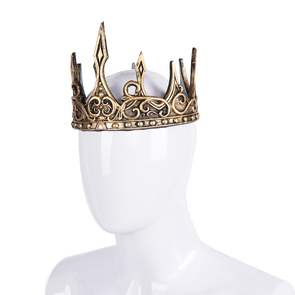 Schaumstoff Krone Fasnachts König Kostüm Zubehör Motto Party Accessoire Halloween Foto Requisite - Gold
