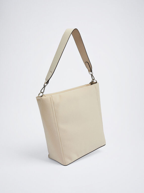Bolsa de ombro com pingente - Off-White